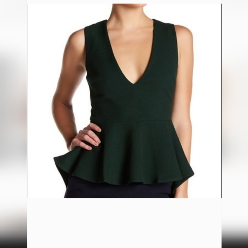 Six Crisp Days small black hi-lo peplum top SZ M Pit To Pit 17"